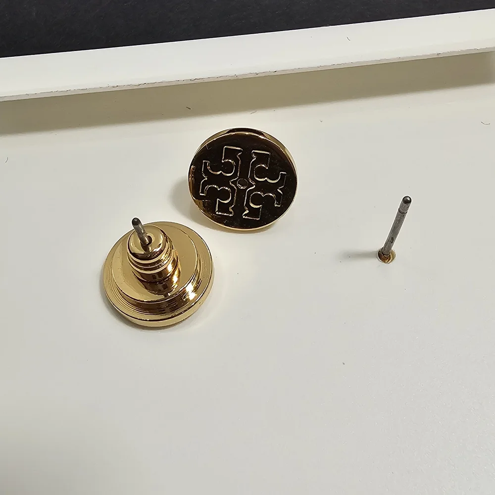 Tory Burch Gold Hexagon Logo Stud Earrings